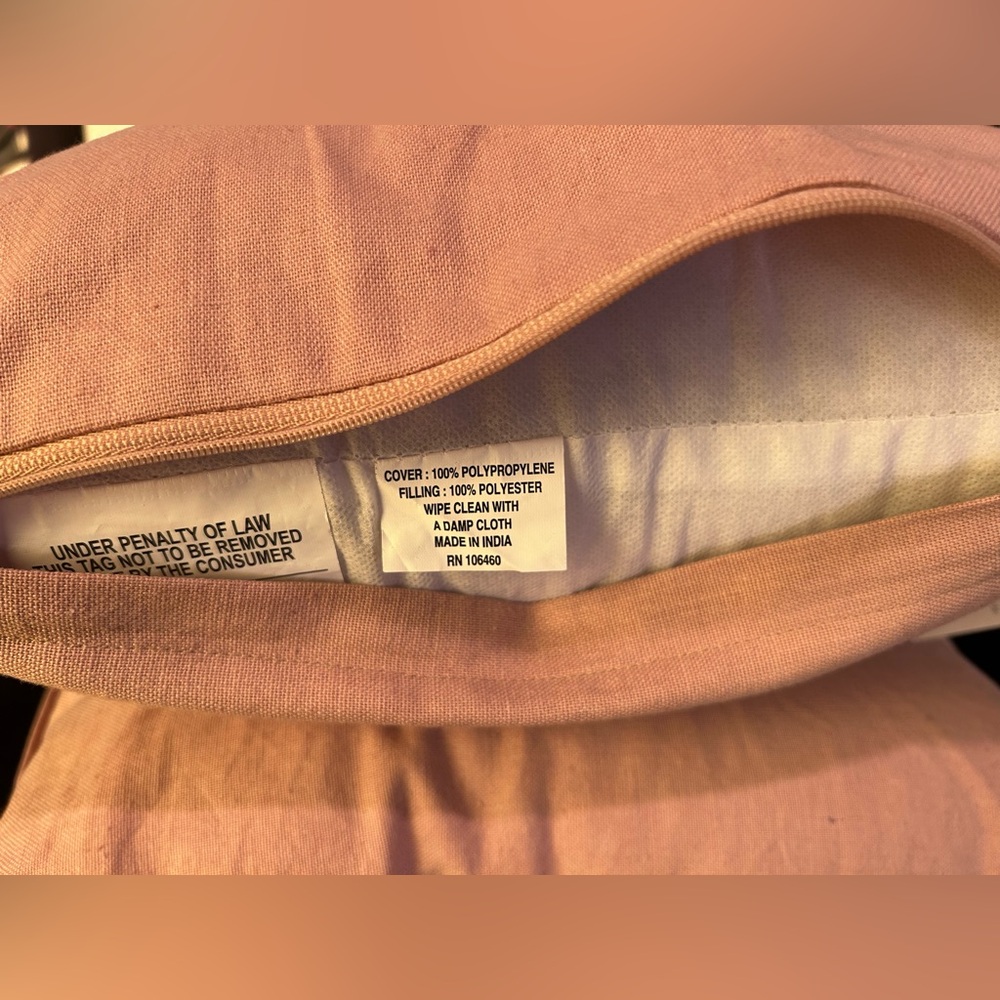 2 Cream Pumpkin / Floral Linen Embroidered Pillows 15” - Picture 6 of 8